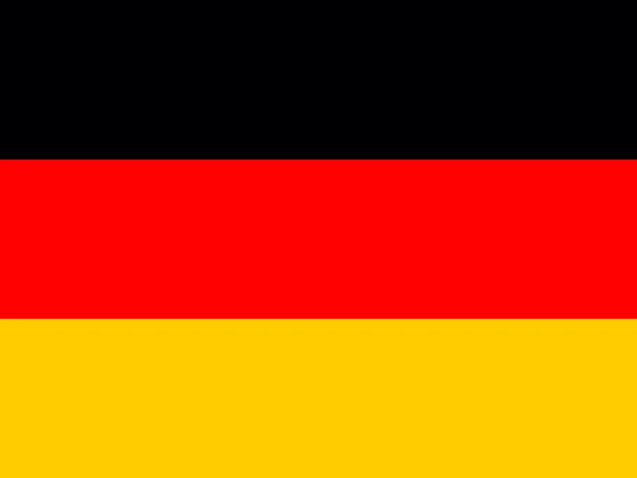 Germany Flag charted for cross stitch, 24 by 18 stitches in 3 DMC colors