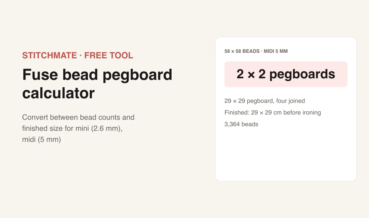 Fuse Bead Pegboard Calculator — preview