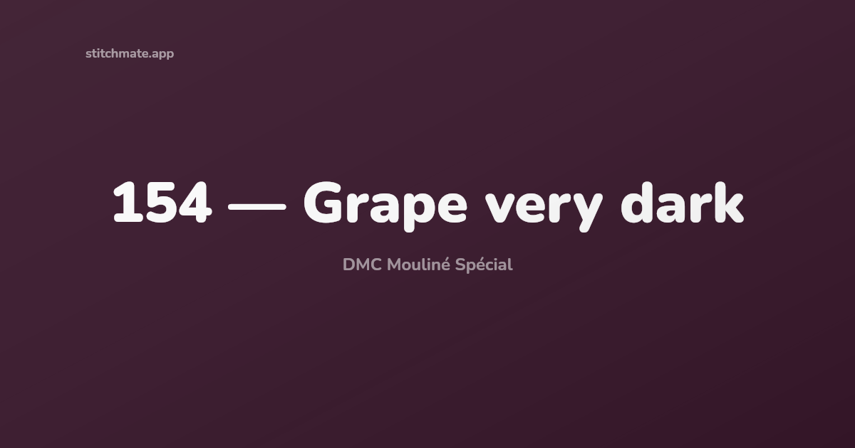 What Color Is DMC 154? Grape very dark, Hex, RGB & Matching Threads