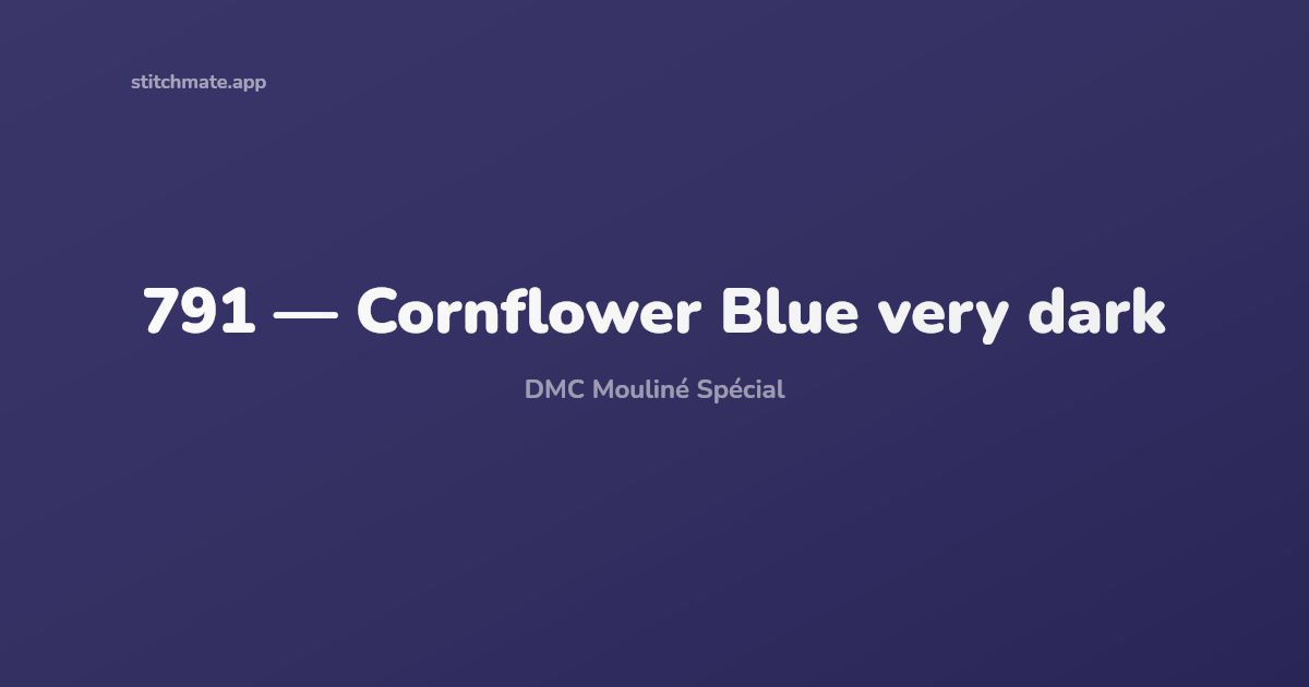 DMC 791 Color — Cornflower Blue very dark Thread, Hex, RGB & Swatch
