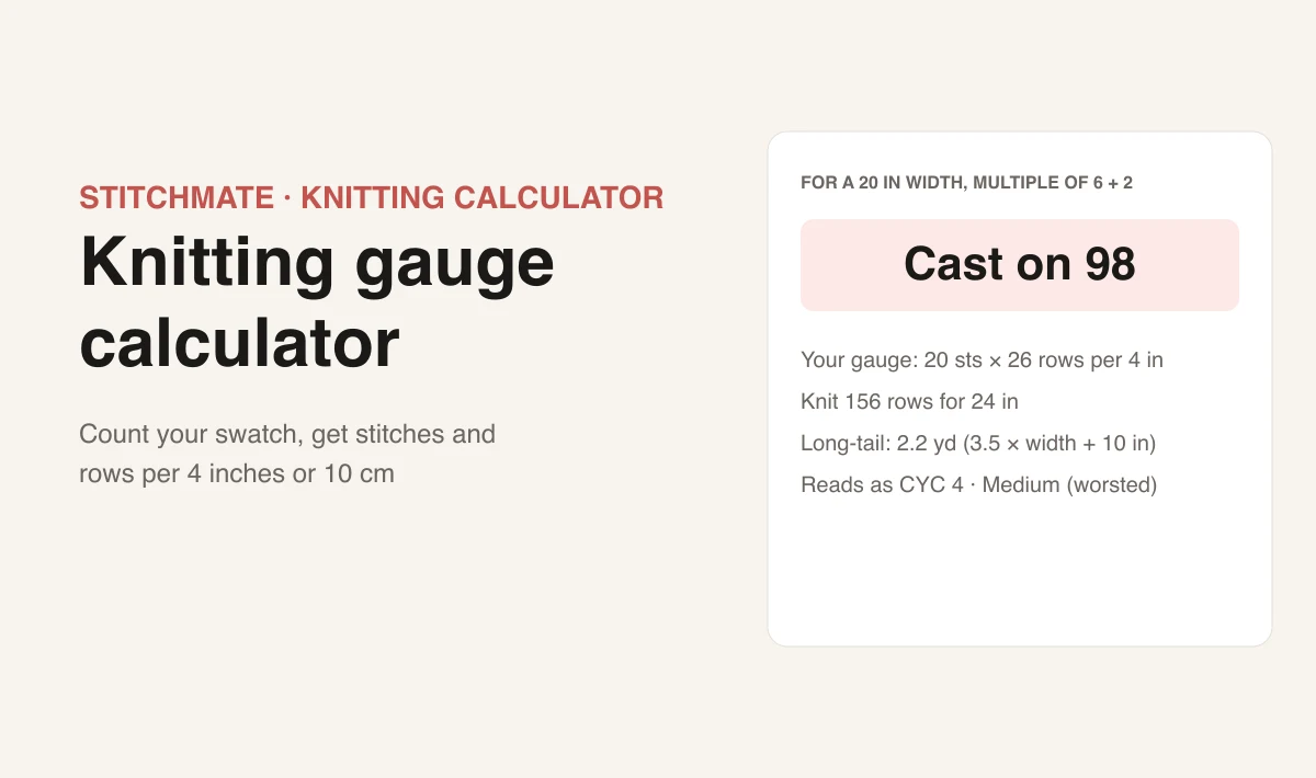 Knitting Gauge Calculator — preview