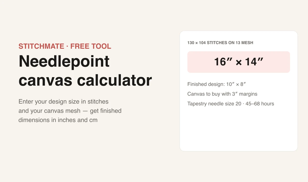 Needlepoint Canvas Calculator — preview