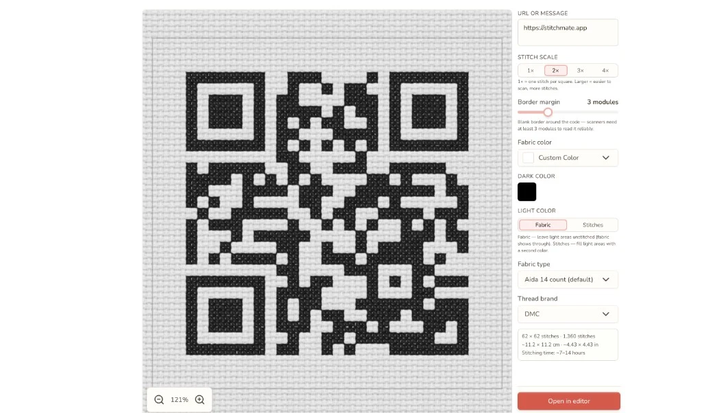 QR Code to Pattern — preview